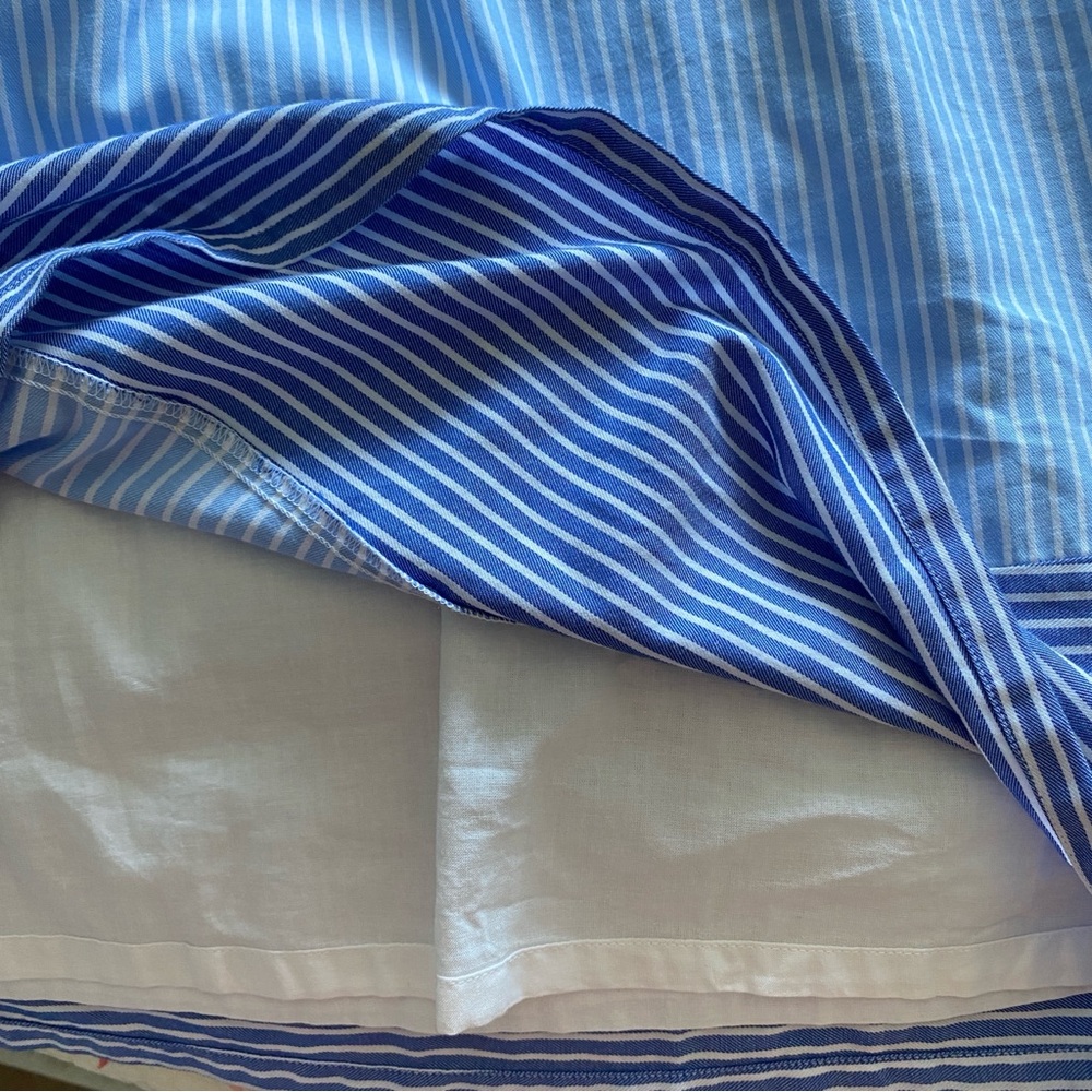 LOFT blue & white striped henley shift dress NWOT Sz. PS [c] - Picture 8 of 10